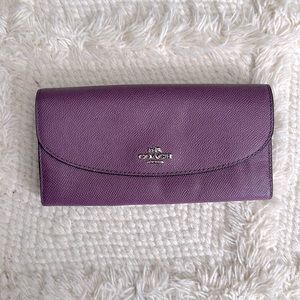 Coach Purple Leather Wallet